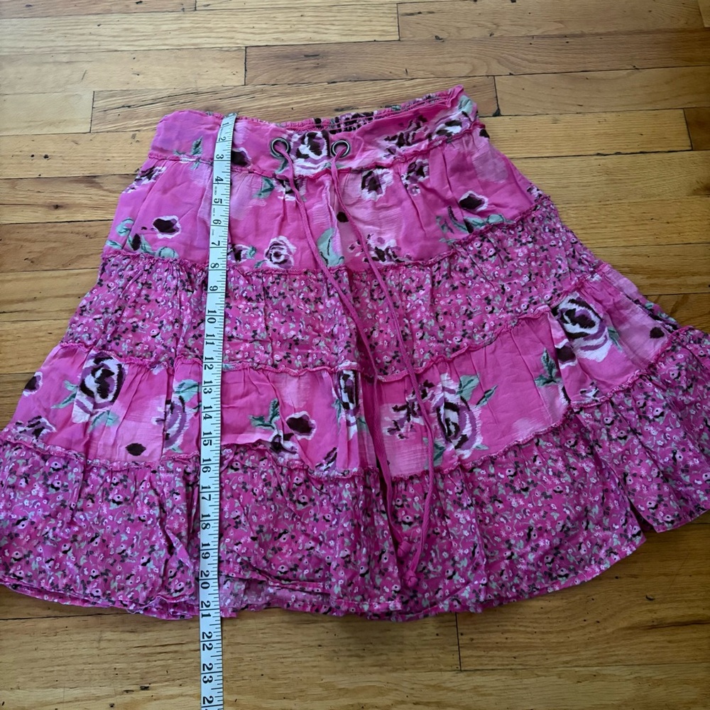 Vintage Y2K Pink Floral LEI Mini Skirt Size XL - Picture 5 of 6